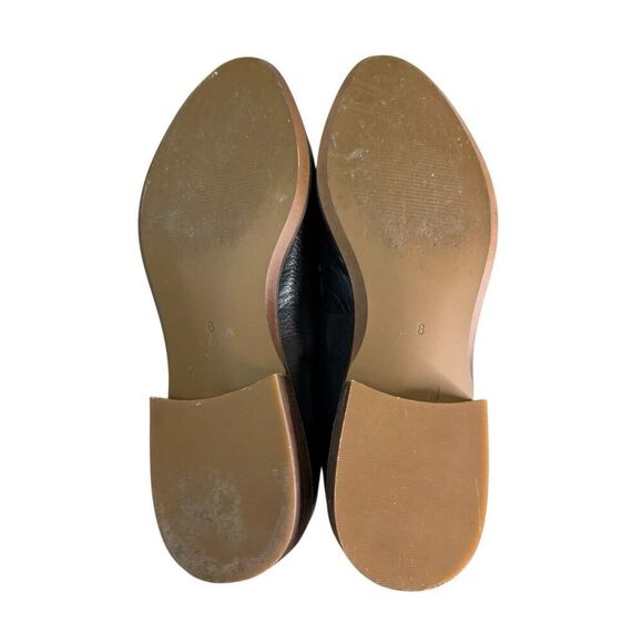 Madewell The Frances Black Leather Loafers Women’s Size 8 Slip-On Flats - Picture 9 of 10